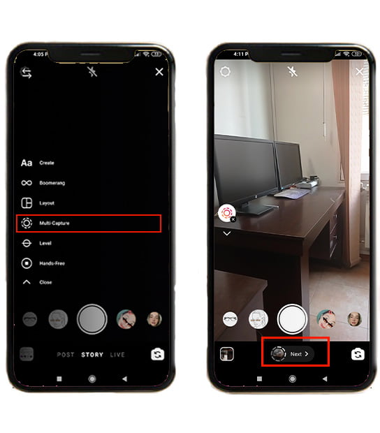 multi capture در استوری اینستا