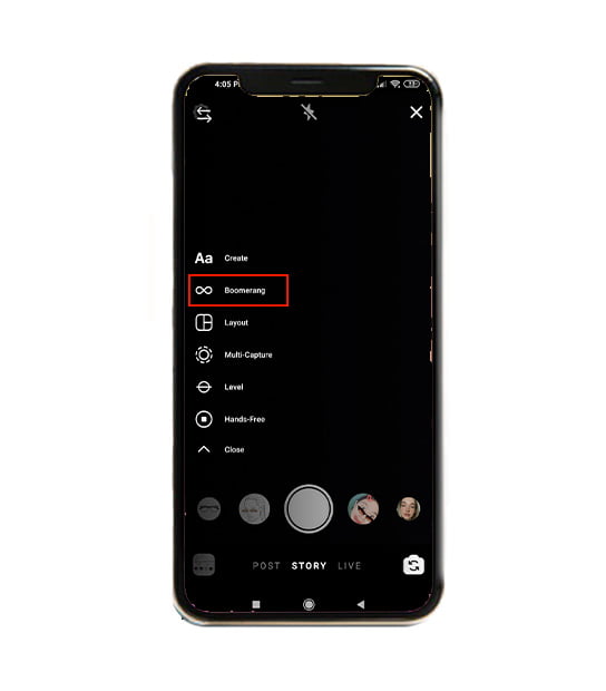 Boomerang در استوری اینستا