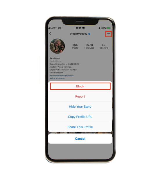 بلاک شدن در اینستاگرام