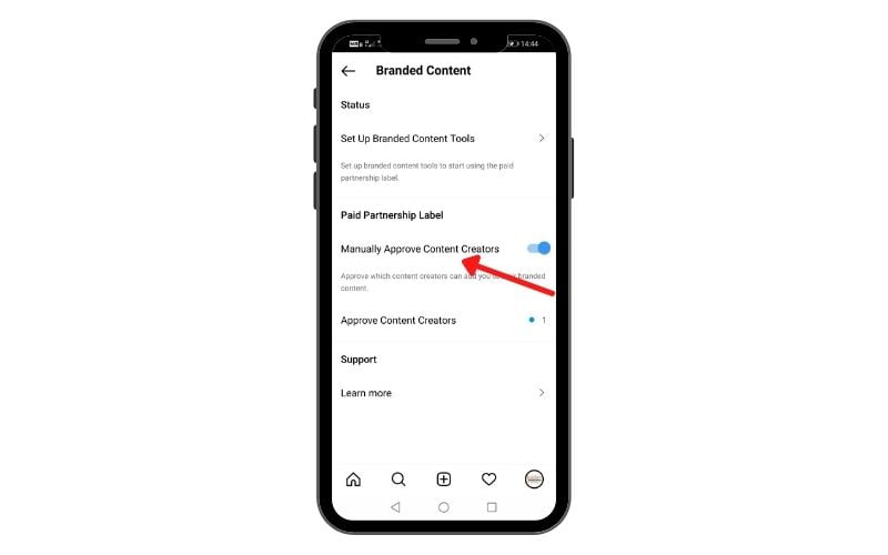 manually approve content creators