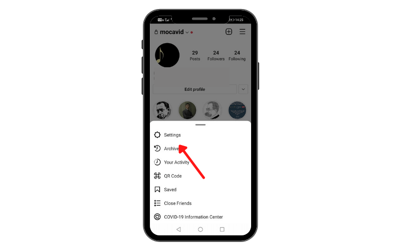 بخش تنظیمات حساب کاربری