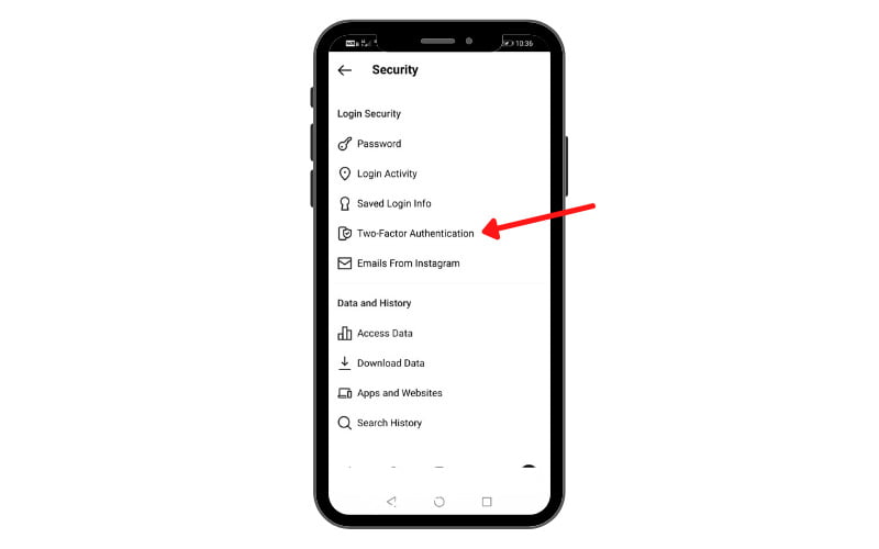 گزینه Two-Factor Authentication