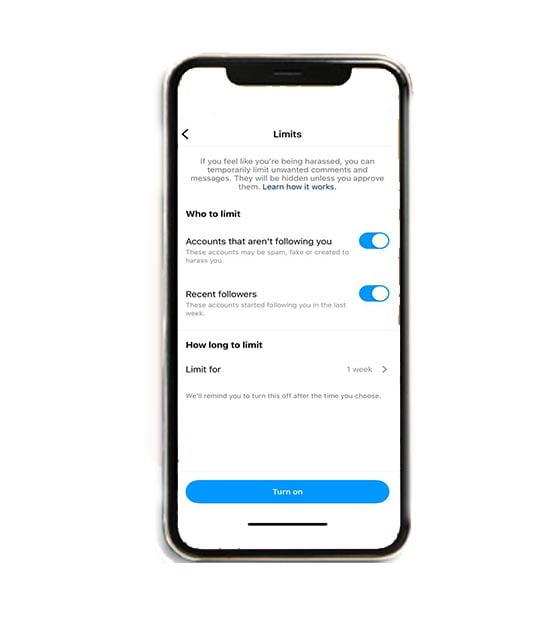 وارد کردن گزینه های لیمیت