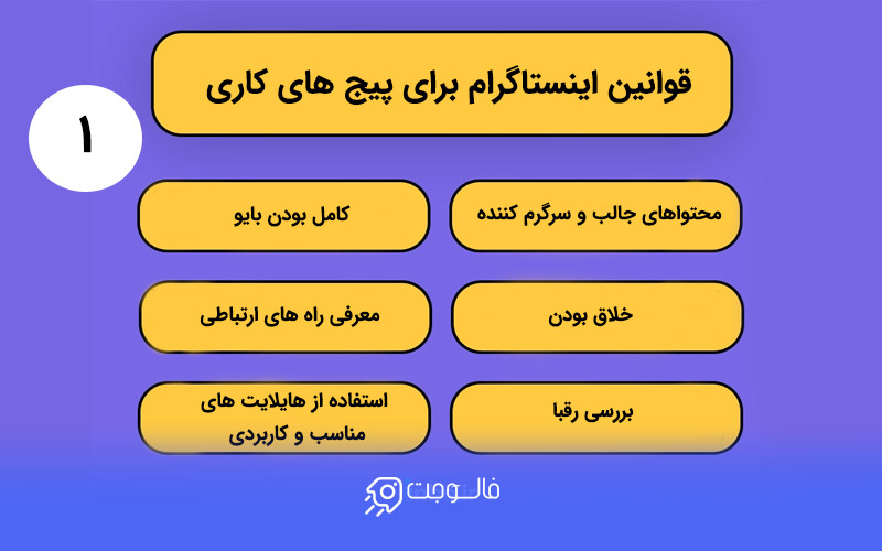 قوانین پیج کاری اینستاگرام